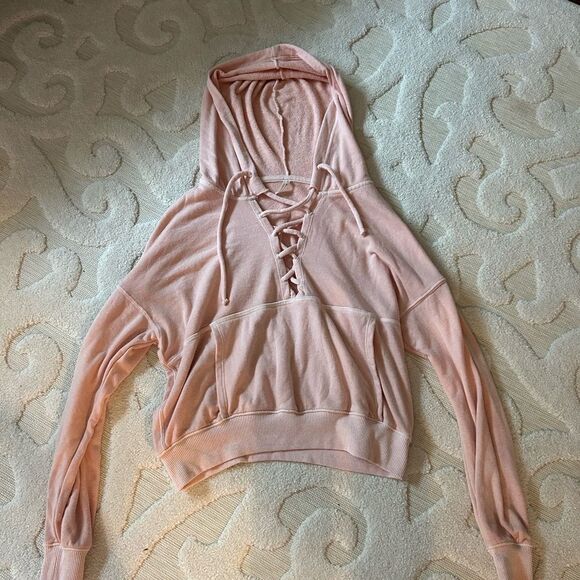 NEW Free People FP Movement Believer Sweatshirt in Pink - Picture 2 of 5